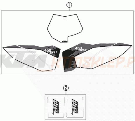Schemat "naklejki" do KTM 450 SXS-F