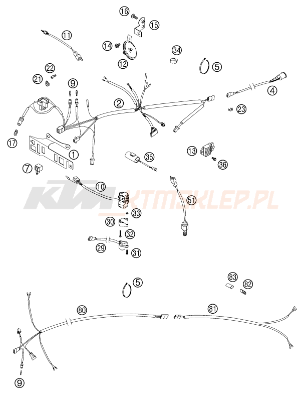 Schemat "wiązka elektryczna" do KTM 300 EXC