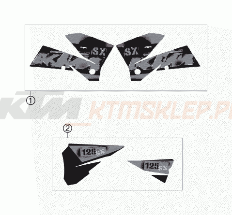 Schemat "naklejki" do KTM 125 SX