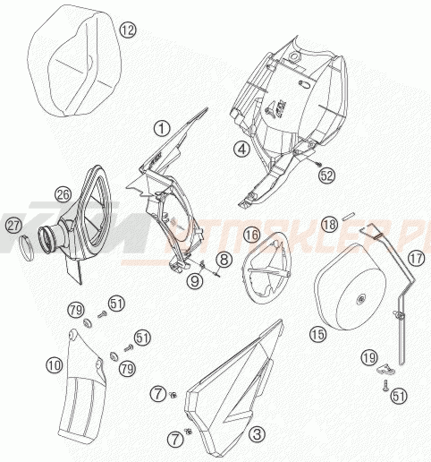 Schemat "filtr powietrza" do KTM 560 SMR