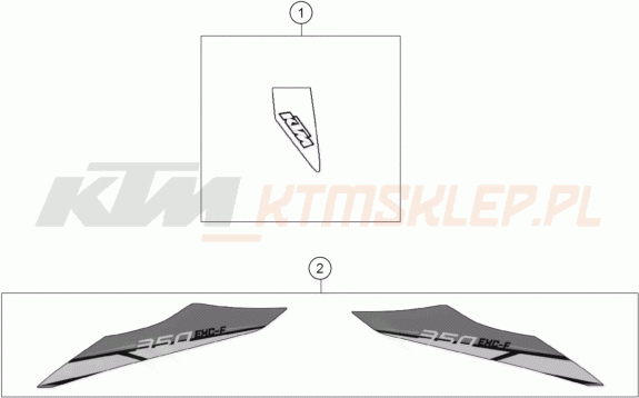Schemat "naklejki" do KTM 350 EXC-F