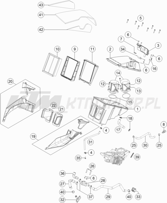 Schemat "filtr powietrza" do KTM 1290 Super Duke GT