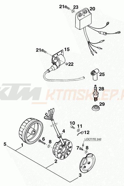 Schemat "układ zapłonowy" do KTM 125 EXC M/Ö