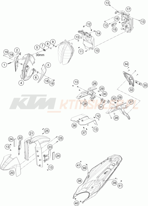 Schemat "czasza, błotniki" do KTM 790 DUKE