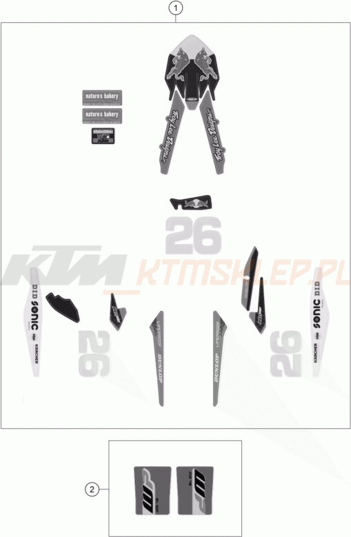 Schemat "naklejki" do KTM 250 SX-F FACTORY EDITION