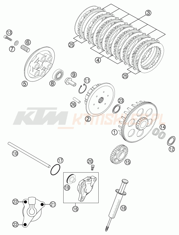 Schemat "sprzęgło" do KTM 400 MXC RACING