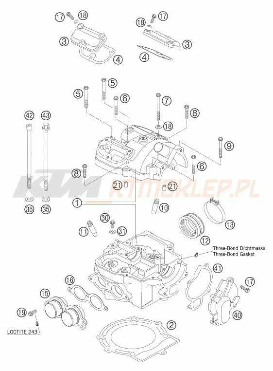 Schemat "głowica" do KTM 525 EXC FACTORY