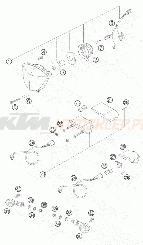 Schemat "oświetlenie" do KTM 450 EXC-G RACING