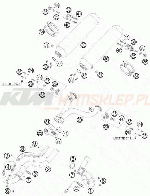Schemat "układ wydechowy" do KTM 990 ADVENTURE ABS