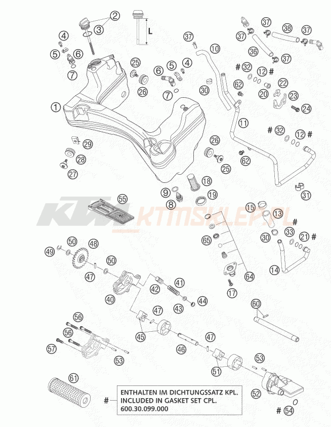 Schemat "smarowanie silnika" do KTM 950 ADVENTURE S