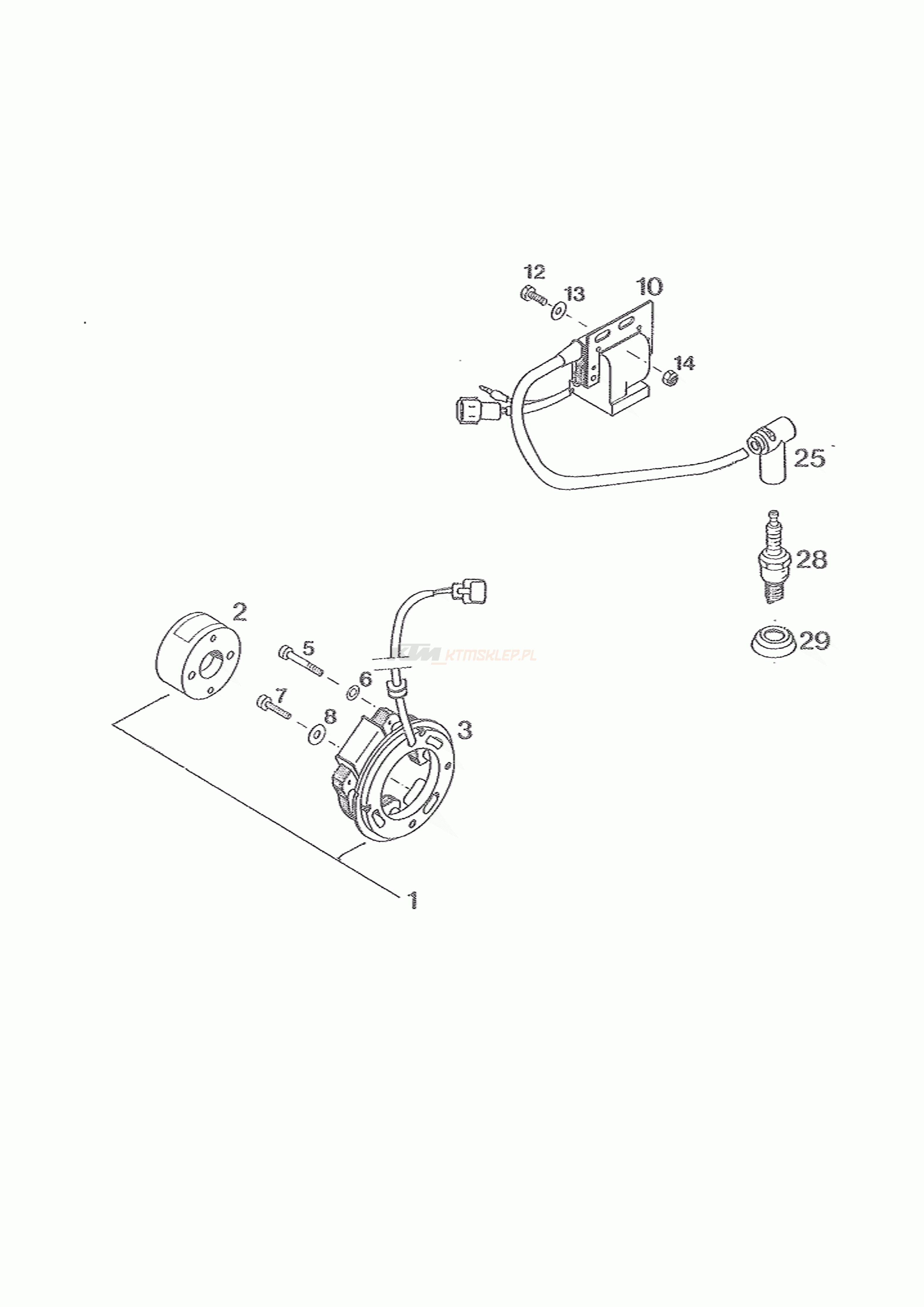 Schemat "układ zapłonowy" do KTM 125 E-XC