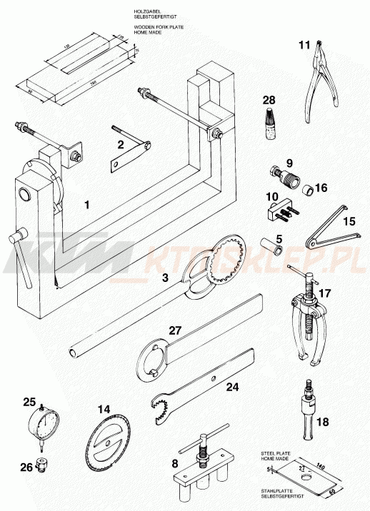 Schemat "Special tools (engine)" do KTM 125 EXC M/Ö