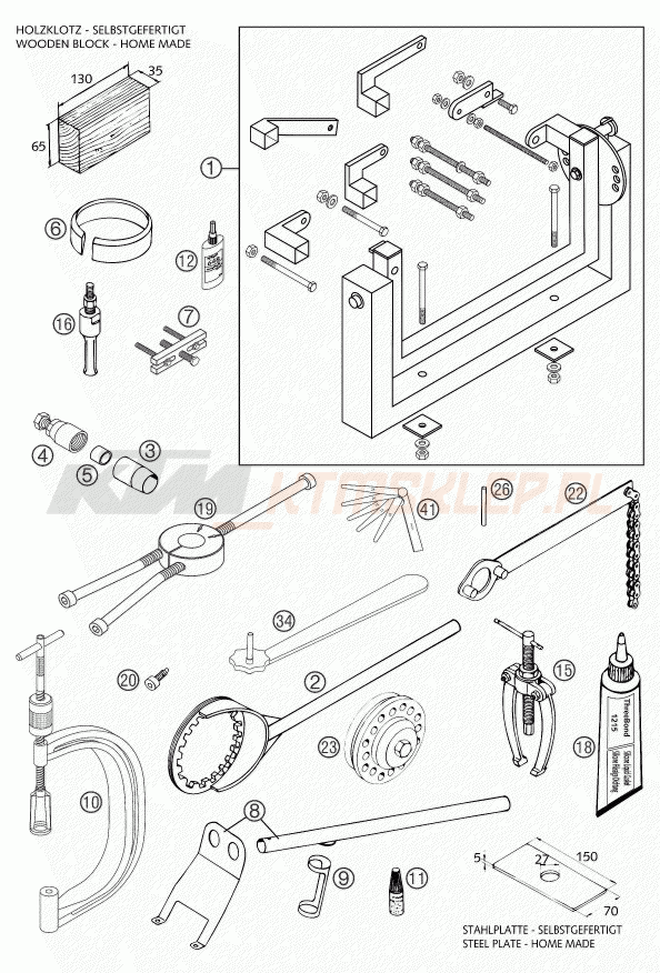 Schemat "Special tools (engine)" do KTM 660 SUPERMOTO FACTORY REPL.