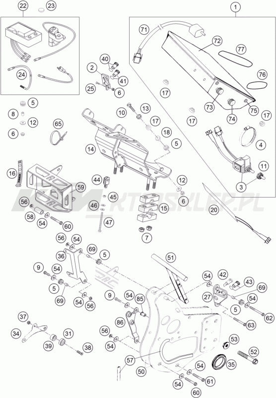 Schemat "system zabezpieczający" do KTM 660 RALLY FACTORY REPLICA