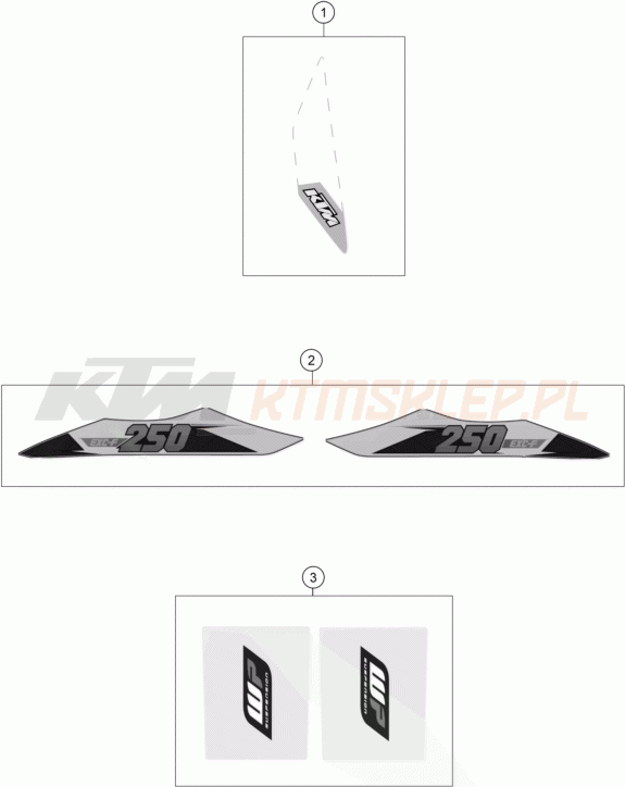 Schemat "naklejki" do KTM 250 EXC-F