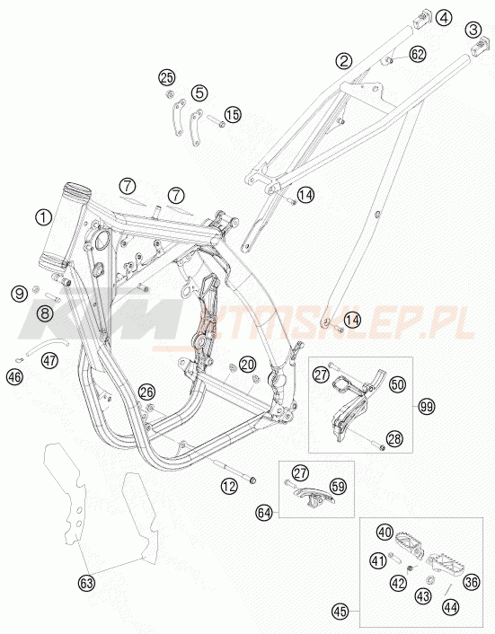 Schemat "rama" do KTM 450 XC-F