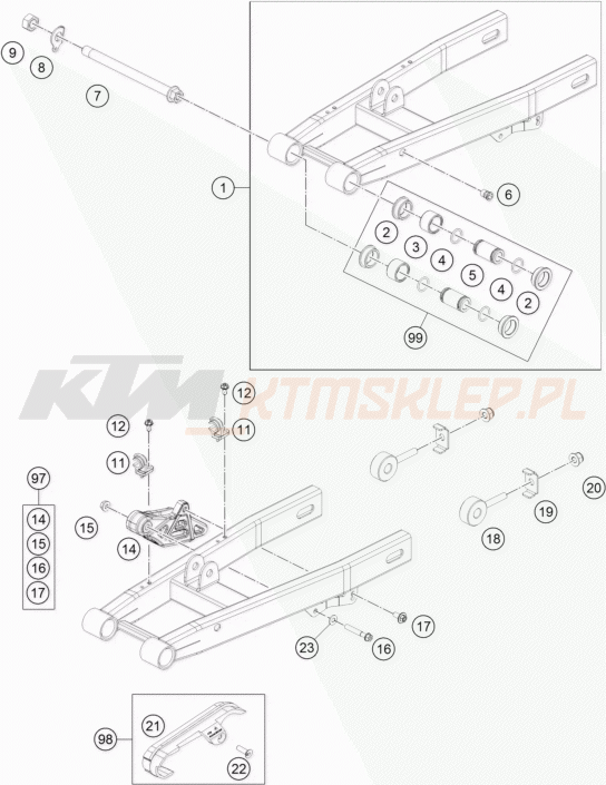 Schemat "wahacz" do KTM 50 SX