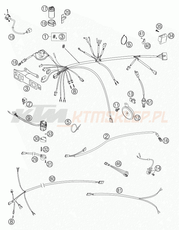 Schemat "wiązka elektryczna" do KTM 660 SMC