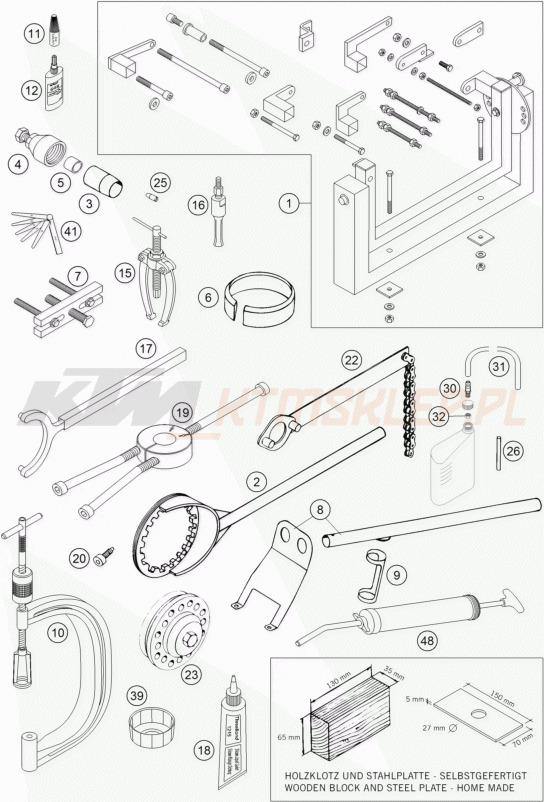 Schemat "Special tools (engine)" do KTM 660 RALLYE FACTORY REPL.