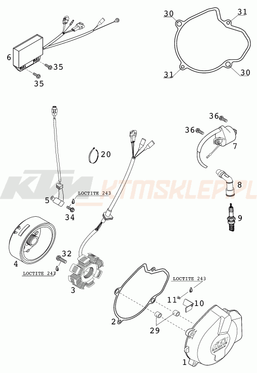 Schemat "układ zapłonowy" do KTM 400 EXC RACING