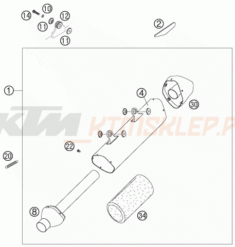 Schemat "układ wydechowy" do KTM 250 SX-F