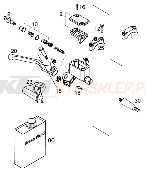 Schemat "przedni hamulec" do KTM 640 LC4-E Super-Moto