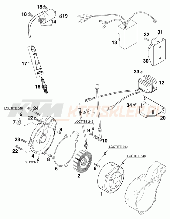 Schemat "układ zapłonowy" do KTM 620 RXC-E