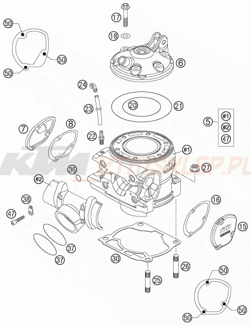 Schemat "cylinder" do KTM 250 SX