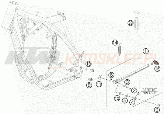 Schemat "stopki postojowe" do KTM 250 XC-F