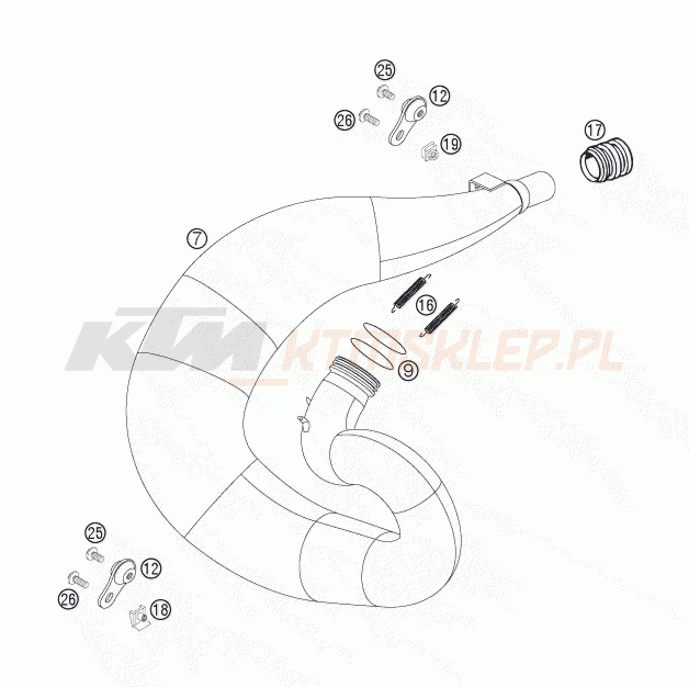Schemat "układ wydechowy" do KTM 250 SX