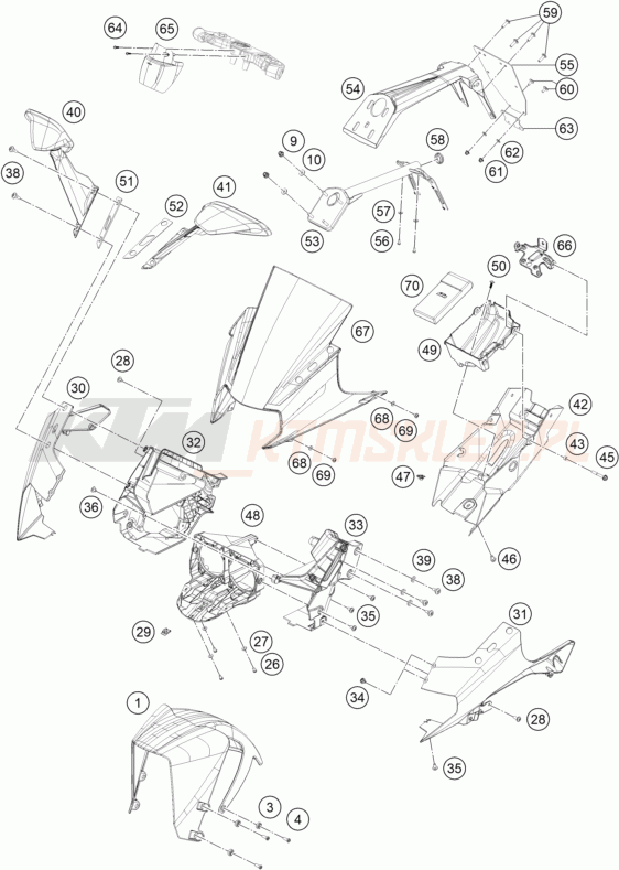 Schemat "czasza, błotniki" do KTM RC 390 CUP