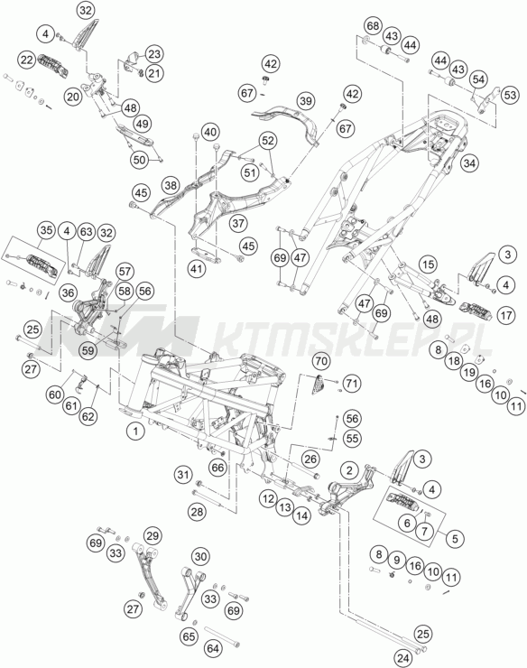 Schemat "rama" do KTM 390 DUKE