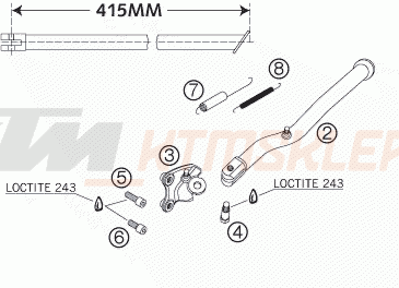 Schemat "stopki postojowe" do KTM 640 LC4 SUPERMOTO PRESTIGE
