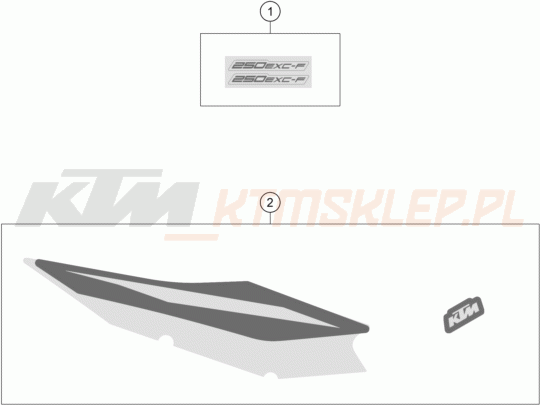 Schemat "naklejki" do KTM 250 EXC-F