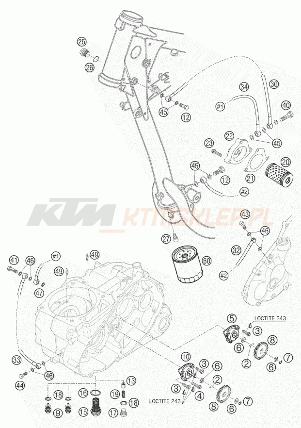 Schemat "smarowanie silnika" do KTM 640 ADVENTURE