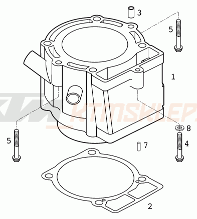 Schemat "cylinder" do KTM 400 MXC RACING