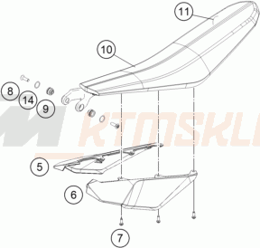 Schemat "TANK, SEAT" do KTM FREERIDE E-XC