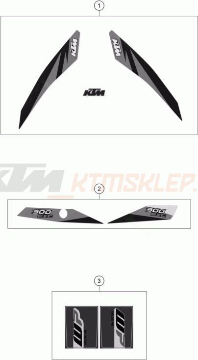 Schemat "naklejki" do KTM 300 EXC