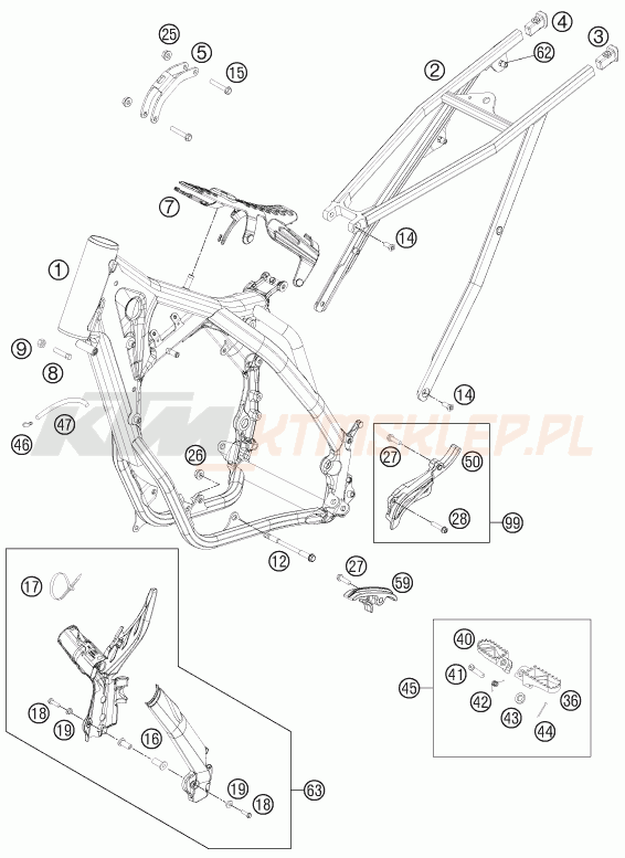 Schemat "rama" do KTM 250 XC