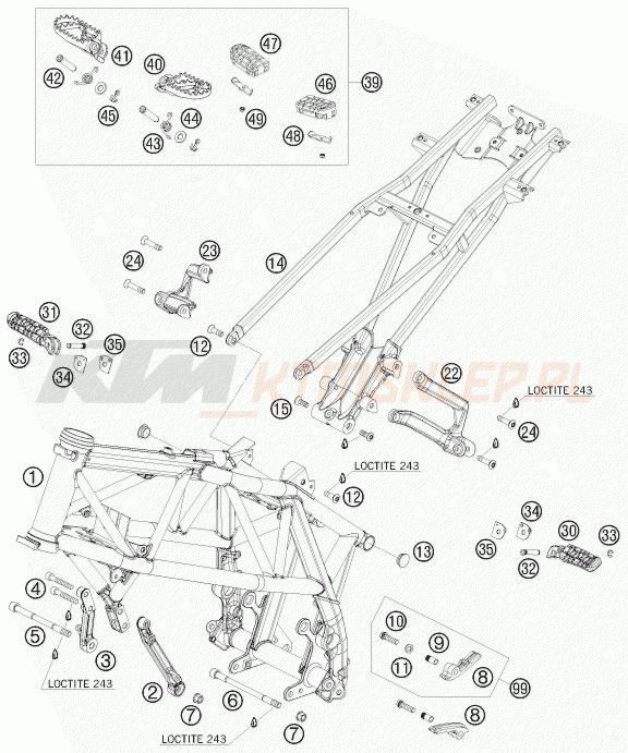 Schemat "rama" do KTM 690 DUKE