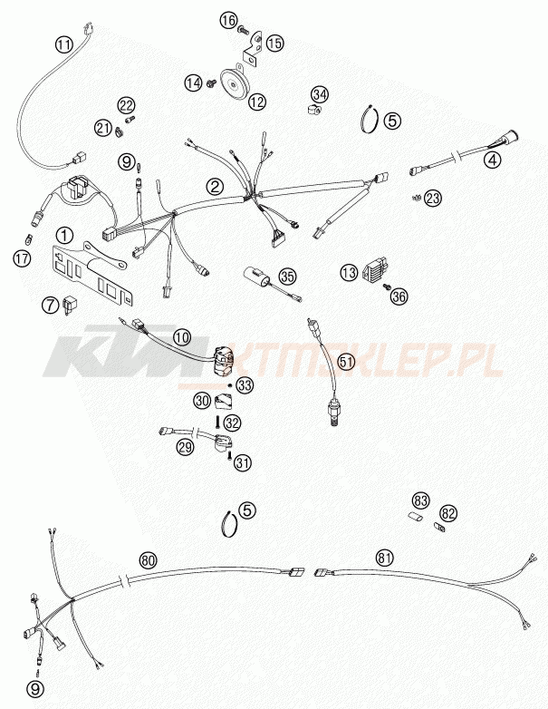 Schemat "wiązka elektryczna" do KTM 300 EXC SIX-DAYS
