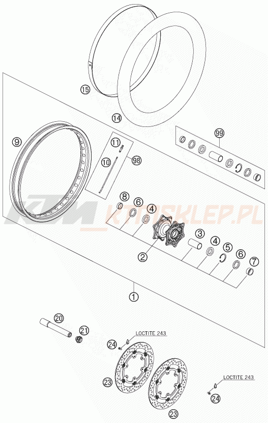 Schemat "koło przód" do KTM 990 ADVENTURE S