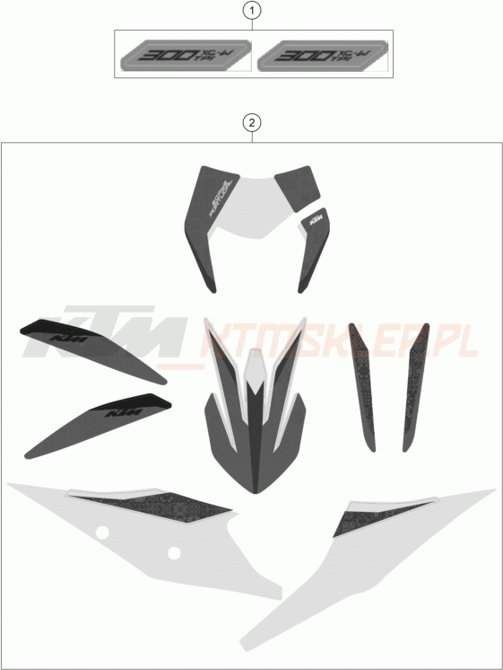 Schemat "naklejki" do KTM 300 XC-W Six Days TPI