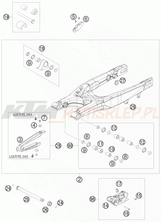 Schemat "wahacz" do KTM 450 XC-W