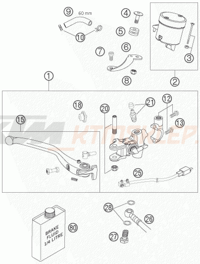 Schemat "Przedni hamulec" do KTM 990 SUPERDUKE