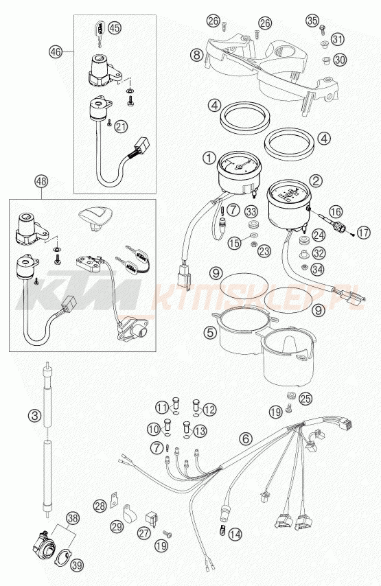 Schemat "system zabezpieczający" do KTM 640 DUKE II