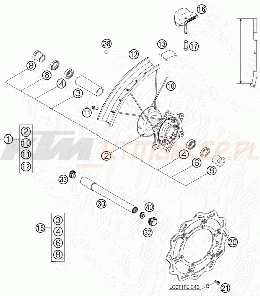 Schemat "koło przód" do KTM 450 SXS-F