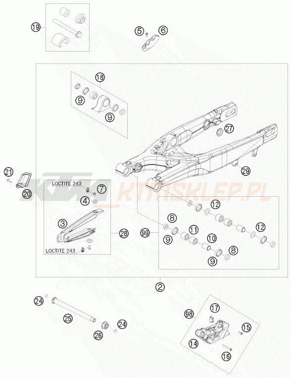 Schemat "wahacz" do KTM 450 SMR