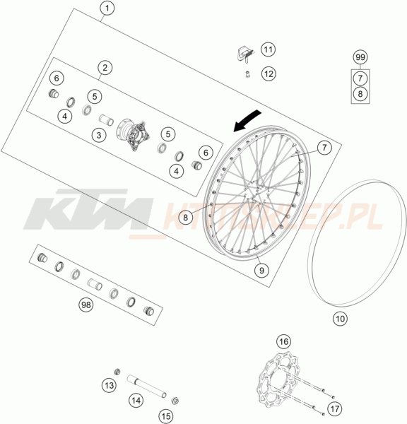 Schemat "koło przód" do KTM FREERIDE E-XC