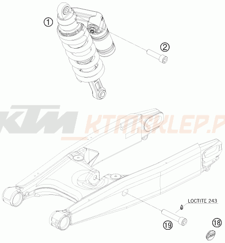 Schemat "amortyzator tył" do KTM 990 SUPERMOTO T
